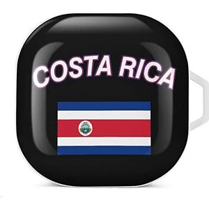 Staatsvlag van Costa Rica oordopjes hoesje compatibel met Samsung hard shell beschermhoes witte stijl