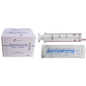 50 stuks wegwerpspuiten 2 ML 5 ML 10 ML EN 20 ML Steriele verpakking (20 ML)