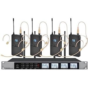 Complete podcastkit, Draadloos microfoonsysteem Headsetmicrofoon Condensatormicrofoon Geschikt for kerkpodiummicrofoon(Headset microphone)