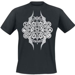 The Legend Of Zelda Emblem T-shirt zwart M 100% katoen Fan merch, Gaming, Hyrule, Nintendo, Triforce