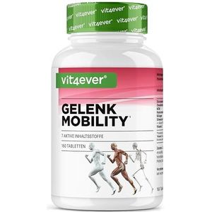 Gewrichtsmobiliteit – Hooggedoseerd met 7 ingrediënten: Glucosamine + Chondroïtine + MSM + Hyaluronzuur + Collageen + Vitamine C – Zonder ongewenste toevoegingen (160 tabletten)