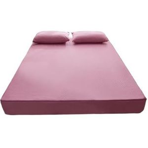 NUOYIXUAN Waterdichte matrashoes met rits, zes zijden all-inclusive matrasbeschermer, queensize gewatteerd hoeslaken (oushu rood, 180 x 200 x 25 cm)