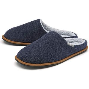 Dunlop Heren Slippers Slip On Mule Comfortabel Bont Gevoerd Vilt Memory Foam Machine Wasbare Maten 7-12, marineblauw, 44.5 EU