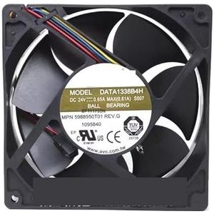 Voor AVC DATA1338B4H S007 DC 24V 0,65A 127x127x38mm 4-draads serverkoelventilator