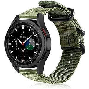 Strap-it Samsung Galaxy Watch 4 Classic 42mm nylon gesp band (groen)