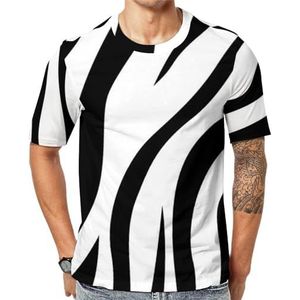 Skin Zebra T-shirt met korte mouwen voor heren, ronde hals, print, casual T-shirt, tops, S
