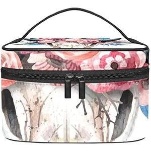 Herten make-up organizer tas, reismake-up tas organizer case draagbare cosmetische tas voor vrouwen en meisjes toiletartikelen, Meerkleurig, 22.5x15x13.8cm/8.9x5.9x5.4in