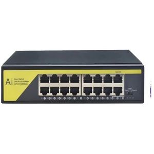 48V POE Switch 16-Port Netwerk Switch 10/100Mbps IEEE802.3AT/AF Ethernet PoE Switch (Kleur: EU PLUG)