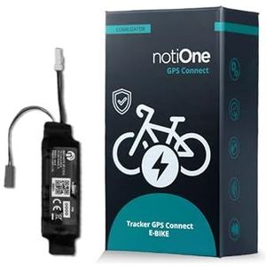 notiOne® GPS Tracker voor E-Bike met PANASONIC Motoren | Mini GPS Fiets Tracker Zonder Abonnement of Simkaart | Realtime Locatie, Geofencing, Anti-Diefstal Alarm | Europese Roaming