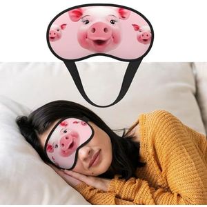Zacht slaapmasker, comfortabel, verduisterend oogmasker met verstelbare riem, grappig roze varkenshond, oogschaduw, hoes voor vrouwen en mannen, diepe rust, reizen, werk thuis