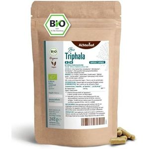 Triphala capsules bio 400 stuks | navulverpakking | met 500mg Triphala poeder per stuk | combinatie van Amalaki, Bibhitaki en Haritaki | 100% veganistisch | vom Achterhof