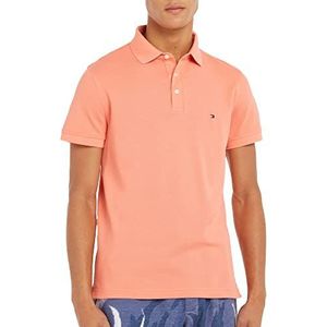 Tommy Hilfiger Poloshirt voor heren korte mouwen slimfit M oranje/roze