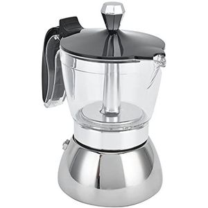Moka koffiepot, 4-kops Roestvrijstalen Koffiezetapparaat Klassieke Italiaanse Espressomachine voor Thuis en op de Camping, Inductiekookplaat Espressomaker voor Gas of Elektrisch Fornuis