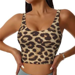 Luipaard Patroon Print Casual Wear Vrouwen Sport Vest Yoga Vest Workout Vest Voor Vrouwen Lichtgewicht Trendy, Zwart, S