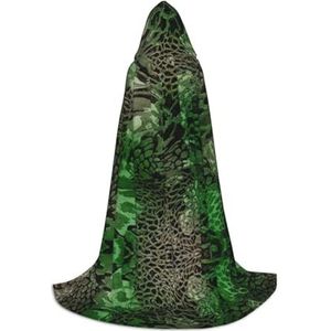 YQxwJL Groene slangenprint, uniseks mantel met capuchon, heks tovenaar, mantel, voor Halloween, cosplay, feestkostuum