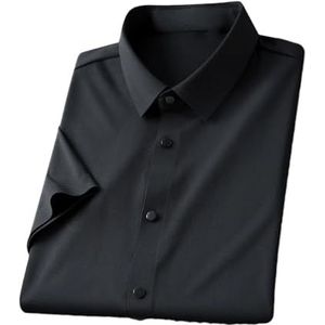 Dvbfufv Herenoverhemden met korte mouwen formele overhemden voor heren, zakelijke slimfit blouses, 18, XS