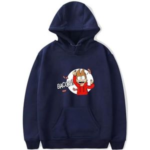 IZGVLELIHN Eddsworld Bacon Hoodies Mannen Vrouwen Mode Hooded Sweatshirt Unisex Trend Lange Mouw Truien, Blauw, 3XL