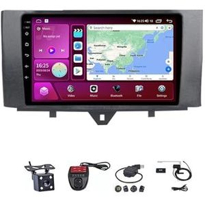 Android Autoradio Video Multimedia Speler, 9 Inch Touch Screen Radio Plug And Play Autotoebehoren met Bluetooth En Navigatie En Achteruitrijcamera Voor Mercedes Benz Smart Fortwo 2011-2015(M150S WIF