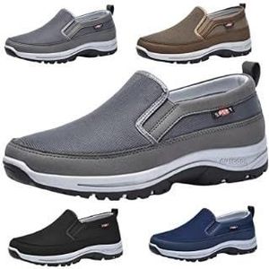 CNA Trop-schoenen for heren, Asupwell-schoenen, orthopedische schoenen for buitenwandelen for heren, instappers van canvas for steunzolen for heren (Color : Brown, Size : 46 EU)