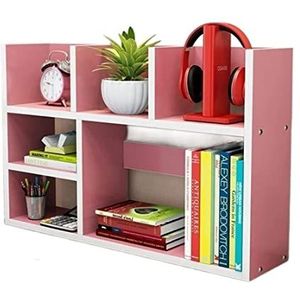 Boekenkast Boekenplank Boekenrek Desktop Boekenplank Eenvoudige Boeken Diversen Opbergrek Opbergrek Bureau Slaapzaal Boekenkast Boekenplank Staande Plank Studeerkamer ( Color : Rosa , Size : 80*20*50c