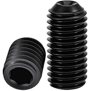 304 roestvrij staal koolstofstaal zeskant inbus stelschroeven stelschroef bout M1.6 M2 M2.5 M3 M4 M5 M6 M8(12.9 Carbon Steel,12MM_M8 (10PCS))