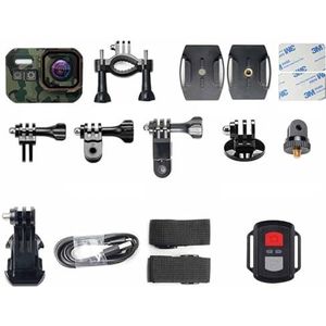 HD 4K Actiecamera 170 graden WiFi 30fps Video Professional Support Nightshot Waterdichte Duikcamera Case for video(Size:With 32G Card,Color:Verde)