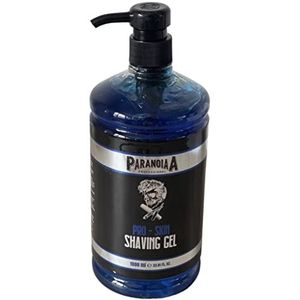 Paranoiaa Pro - Skin Shaving Gel - transparante herenscheergel 1000 ml 33.82 Fl Zo - voor het nauwkeurig scheren van de contouren van de baard - optimaal glijden - verfrist de huid - met pompdispenser