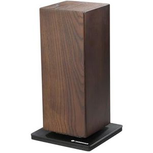 Zassenhaus Spin Magnetisch messenblok, voor 8 messen, houten messenhouder, magnetisch, meerzijdig te gebruiken, draaibaar, voor vleesmessen, hakmessen en meer, 13 × 13 × 25,5 cm, essenhout/roestvrij