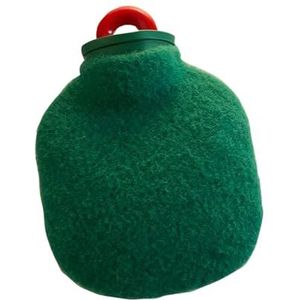 Warmwaterkruik met deksel, 300 ml warmwaterzak voor warm en koud kompres, handvoetwarmer voor winter-groen