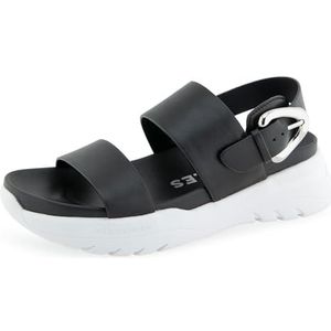 Aerosoles Hari, platte damessandalen, Zwart kunstleer, 42 EU