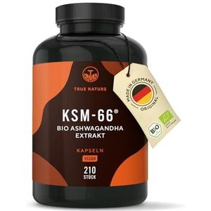 TRUE NATURE - KSM-66 - Capsules - 210 stuks - 600 mg - Veganistisch - Duitse Productie