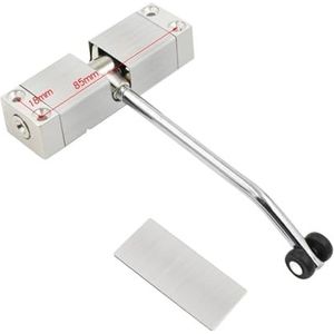 Automatische deursluiter, Deursluitapparaat Buffer Stille Verstelbare Deursluitapparaat Meubelbeslag Roestvrij Staal Automatische Veer(Silver)