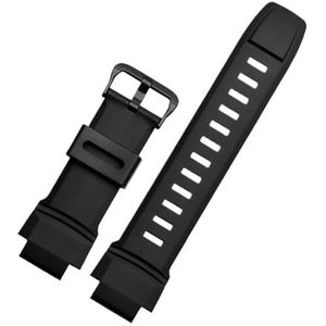 Siliconen Polsband for Casio PROTREK PRG-260/270/550/250 PRW-3500/2500/5100 Vervanging Zwarte Armband 18mm Rubber Horlogebanden (Color : Black black, Size : 18mm)