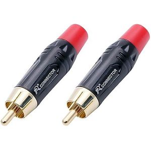 100 stks/50 paar RCA-stekkers voor kabeladapter kabelstekker voor professionele luidsprekers rood zwart (kleur: rode staart)