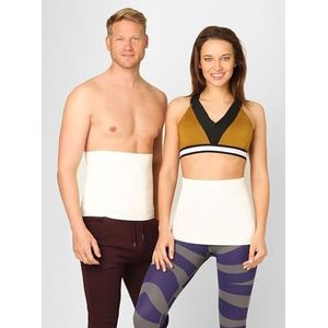 BeFit24 Unisex Nierwarmer van Angora, Merino & Katoen – Rug- & Niergordel voor Dames & Heren – Warm, Ademend, Wit