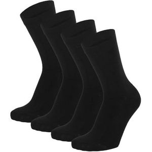 Morethansocks - Bamboe Kindersokken Basic - Zwart - 4-Pak - Maat 31/34 - Naadloos - Kindersokken jongens - Kindersokken meisjes