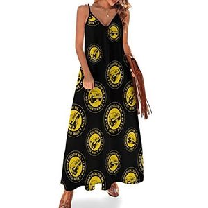 I Love Offroad Sling Maxi-jurken voor dames, V-hals, casual, mouwloos, verstelbare riem, sexy lange jurk