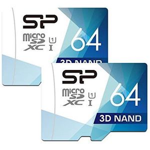 Siliciummacht - 64GB - MicroSD Kaart - Zwart - UHS-1 Klasse 10, met Adapter