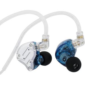 Linsoul KZ ZS10 Pro, 4BA+1DD 5 Driver in Ear Monitor, HiFi bedrade oordopjes, Oordopjes voor gamers, Hybride IEM koptelefoon met roestvrij stalen front, 2 Pin afneembare kabel(Blauw,Met Mic)