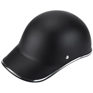 AISHANBAIHUODIAN Motorfiets Halfhelm Baseball Cap Stijl Dameshelm Volwassen Elektrisch Geschikt for fietshelmen Fiets Heren Klassieke scooter Berglicht ( Color : Matte black )