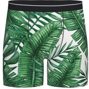 GRatka Boxer slips, heren onderbroek Boxer Shorts been Boxer Slip Grappige nieuwigheid ondergoed, groene bladeren gedrukt, zoals afgebeeld, M