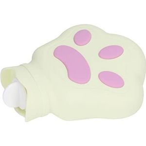 Warmwaterkruik, Siliconen Compacte Beerpoot-warmwaterzak Dubbel Gebruik voor Thuis (Licht geel)