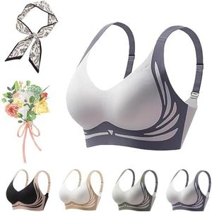 Draadloze Push-Up BH, Naadloos, Anti-verzakking, Volledige Dekking Voor Vrouwen(Blue,4X-Large)