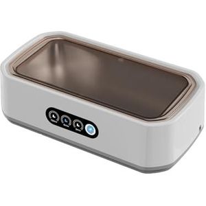 Ultrasoon reinigingsapparaat Brillenreinigingsapparaat Capaciteit 650ML Sieraden Beugels Professionele reiniger Frequentie Trillingen(WHITE)