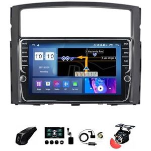 BOJONTN 22,9 cm (9 inch) Android 12 Autoradio 2 DIN voor Mitsubishi Pajero 2006-2014 met achteruitrijcamera stuurbediening Bluetooth GPS Navi CarPlay Wireless FM WiFi (grootte: S400 4+64G)