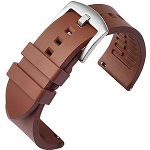 horlogebandjes heren vervangende horlogebanden Siliconen Horlogeband 19mm 20mm 21mm 22mm 24mm Horlogeband Quick Release Sport Siliconen horlogeband Pols (Color : Brown01, Size : 19mm)