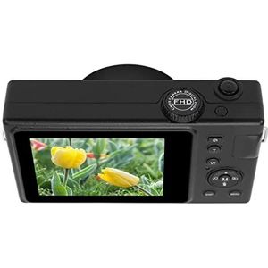 4K Vlogging Camera Foto Tijdweergave Waterdicht 4X Zoom Anti Shake 4K Digitale Camera voor Volwassenen Thuis Buiten Beginners (BLACK)