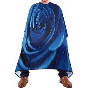 Haarknipschort 140 x 168 cm, elegante blauwe roos kappersschort verstelbare haarsnit cape zachte professionele saloncape, voor vrouwen, volwassenen, kapperszaak