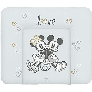 Ceba Baby Aankleedkussen aankleedkussen zacht aankleedkussen met Disney-motieven, robuust, wasbaar, pvc, robuust, 85 x 72 cm, Minnie & Mickey grijs
