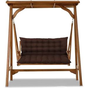 Hoge rugleuning tuinbank kussens met rugleuning, schommelstoel kussens Meubel zitmat Ligstoel kussen Houten bank kussens for patio Achtertuin Vervangende kussens(Brown,100 * 100 * 8cm)